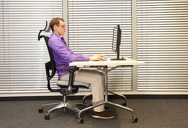 Ergonomic chair designed to alleviate backaches and neck pain.