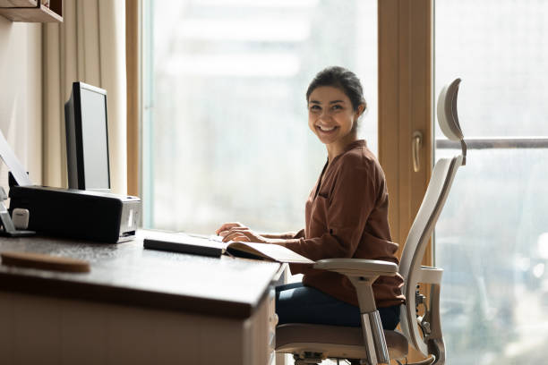 Ergonomic chair promoting proper posture for long sitting hours.